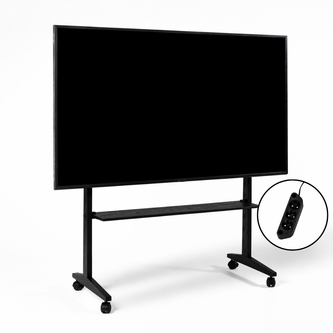 Zwart tv-meubel op wielen SIKA
