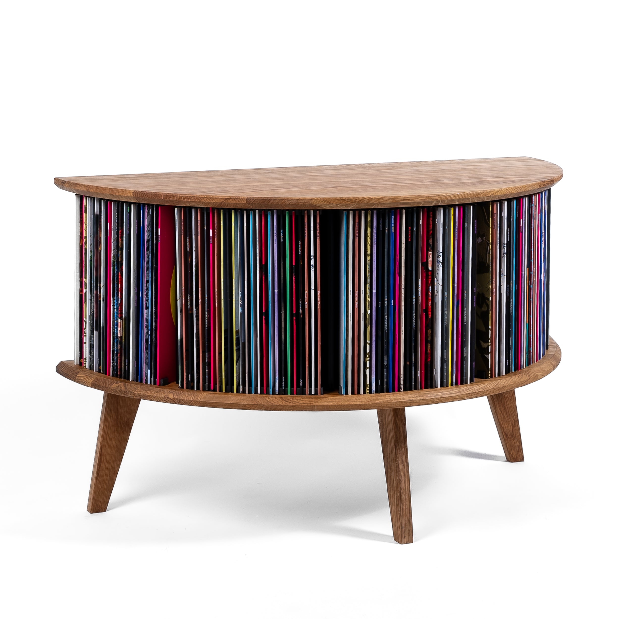 Vinyl opbevaring i egetræ | Display LUNA – Kristian Juul