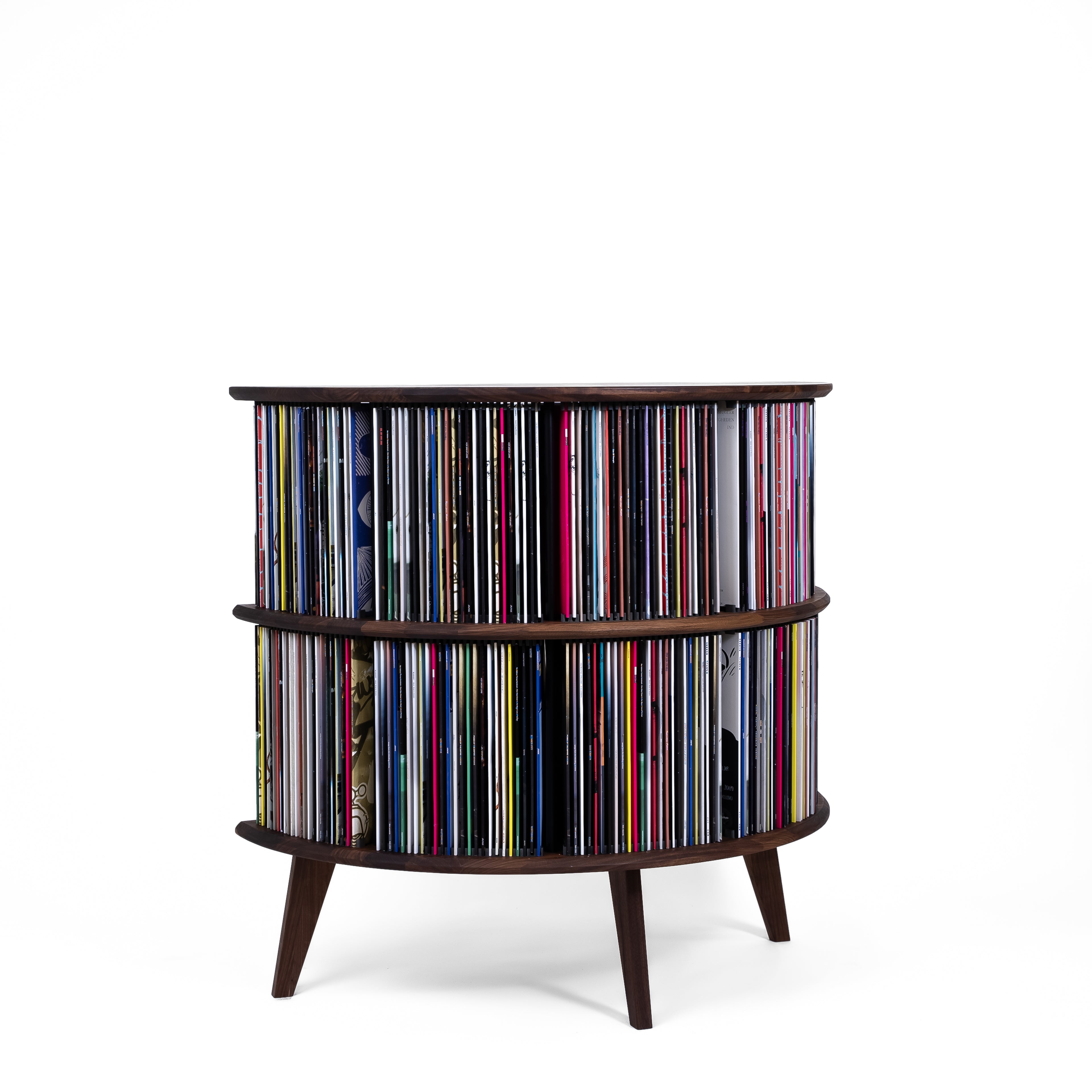 Vinyl opbevaring i valnød – Display LUNA