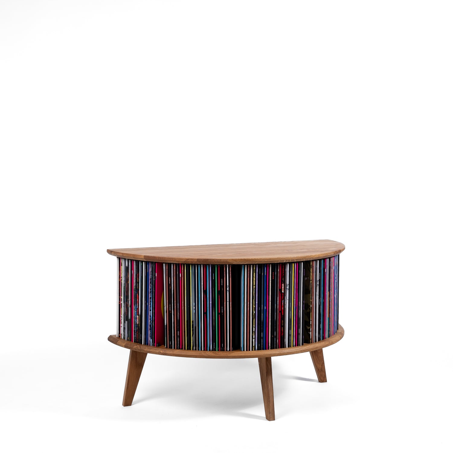 Vinylopslag in eikenhout – Display LUNA