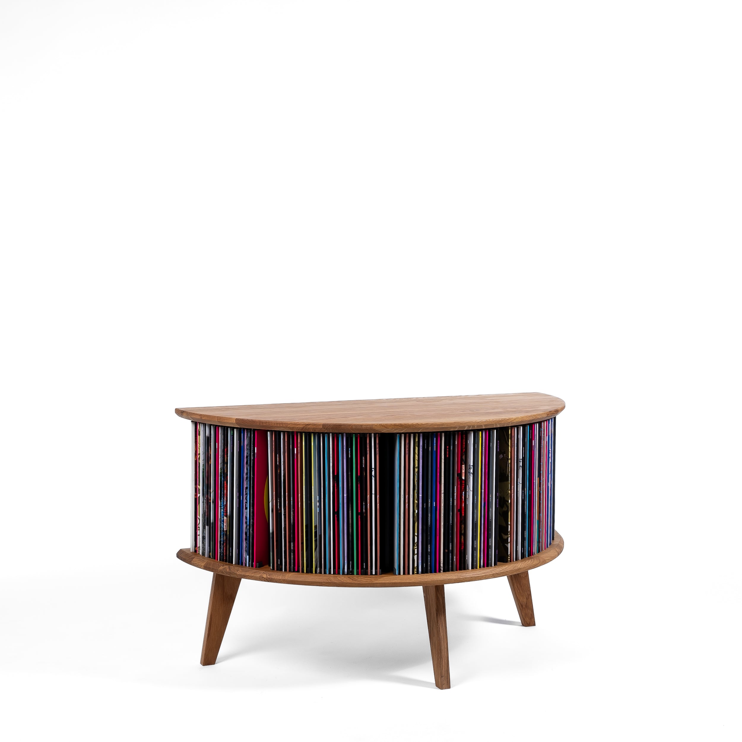Vinylopslag in eikenhout – Display LUNA