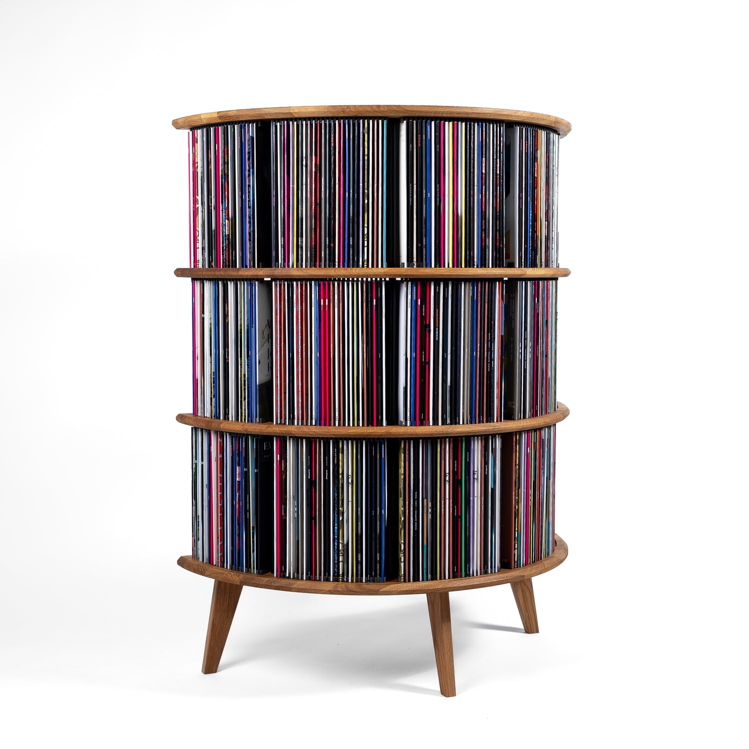 Vinylopslag in eikenhout – Display LUNA