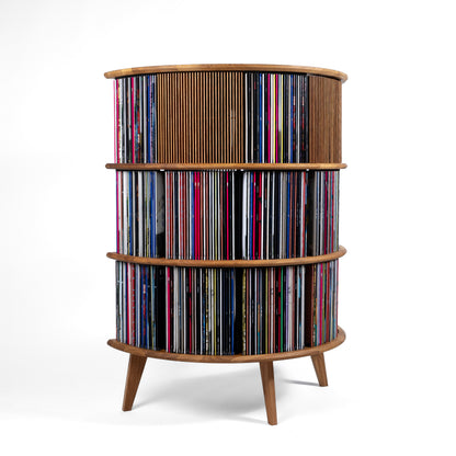 Vinylopslag in eikenhout – Display LUNA